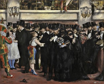  Impressionism Works - Masked Ball at the Opera Realism Impressionism Edouard Manet